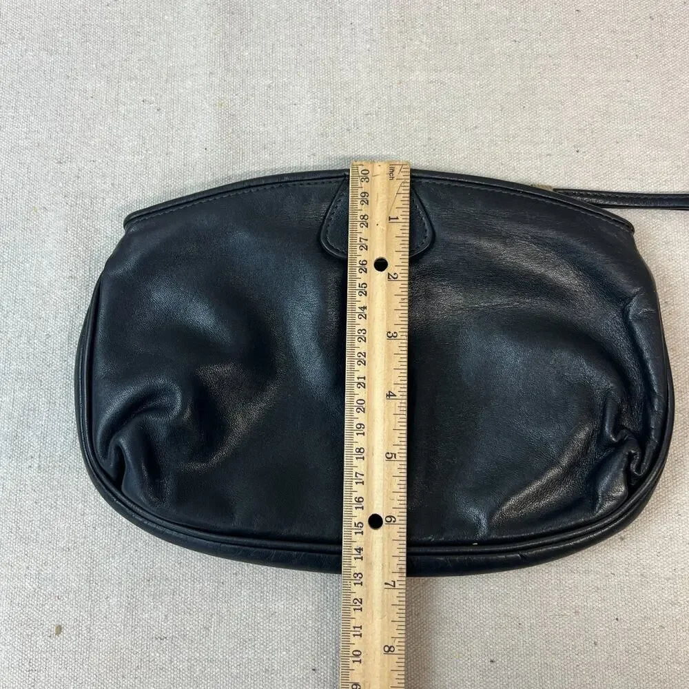 Phillippe Vintage Soft Black Leather Clutch Bag 1970's